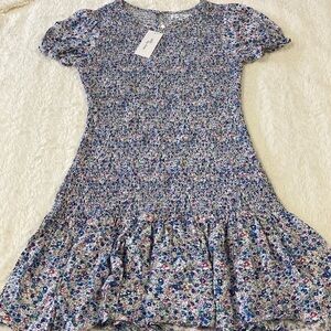 Edit by Nine puff sleeve smocked mini dress NWT blue floral